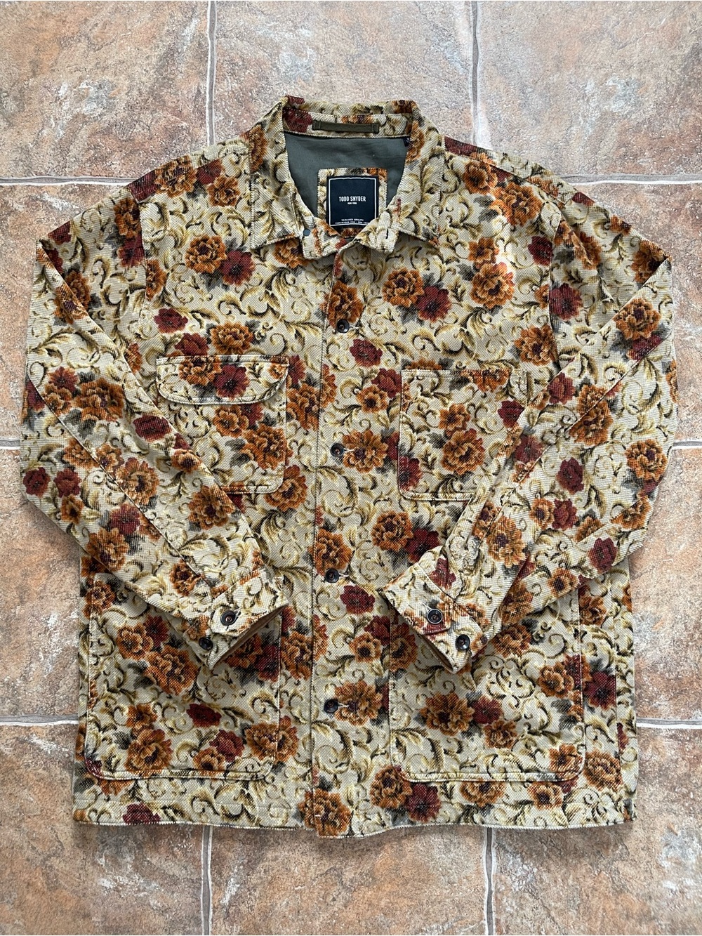 Todd Snyder Italian Corduroy Chore Coat in Floral Print